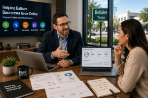 Bellaire digital marketing agency consulting with local business owners on SEO, PPC, and growth strategy