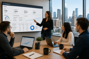 Chicago customers visiting a local business after discovering it through local search and digital marketing