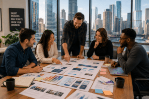 Chicago web design company team planning AI-powered website strategies and user experience improvements
