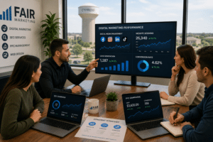 Cypress Digital Marketing Agency team developing social media, SEO, and digital marketing strategies to drive business growth